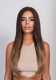 Vlasové klipy Premium Medium Brown Ombre