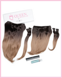 Vlasové klipy Premium Medium Brown Ombre